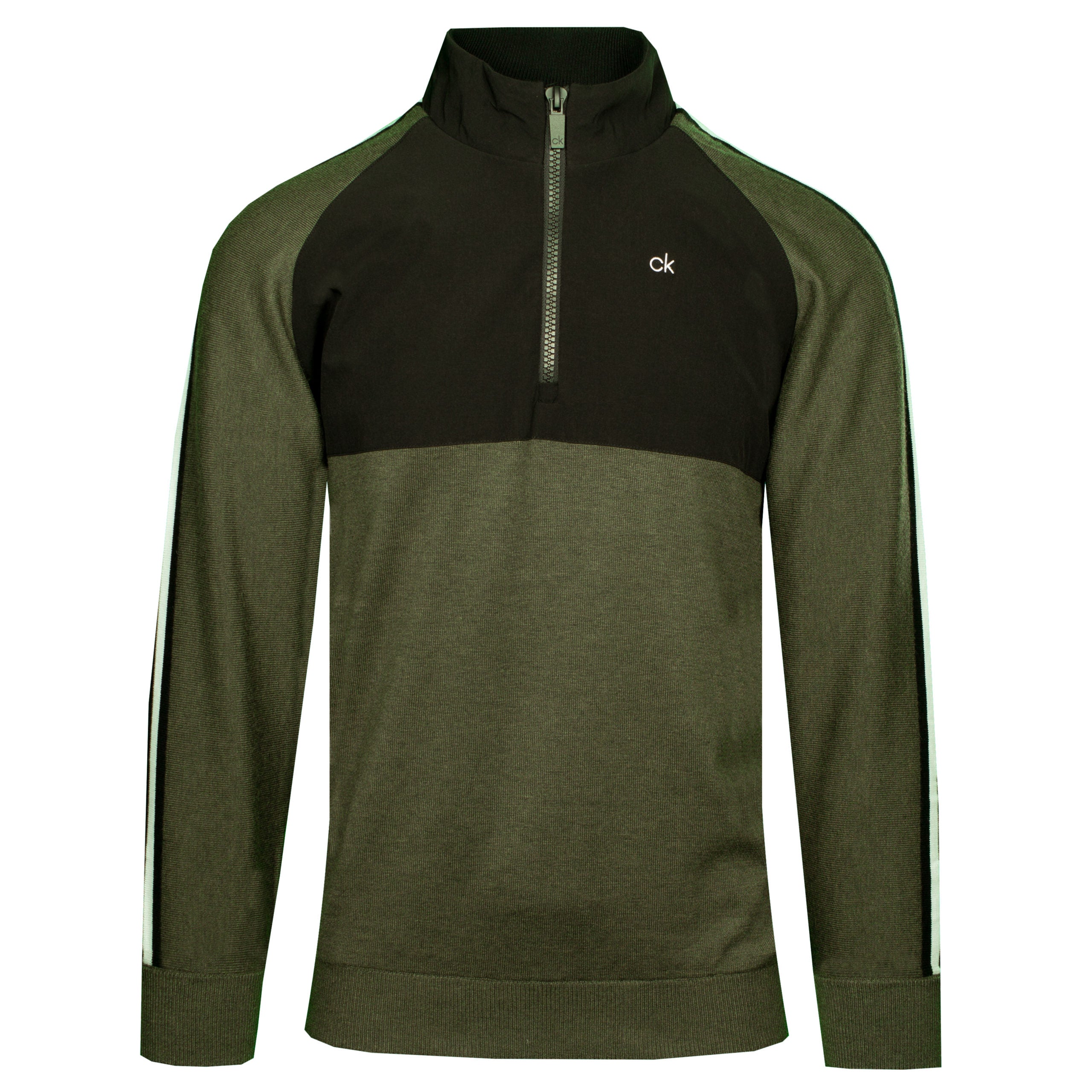 Calvin Klein Golf Glacier Lined Half Zip Sweater Olive Green Marl